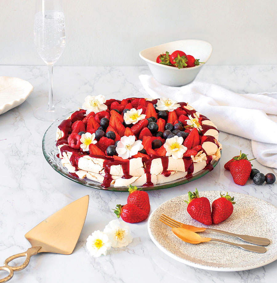 Summer Fruits Pimm’s Pavlova