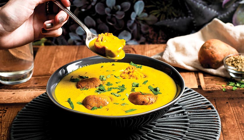 Sweet Potato Kadhi Pakora