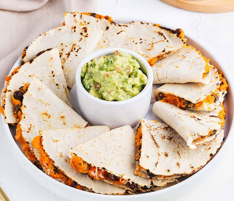 Mexican Sweet Potato & Black Bean Quesadillas