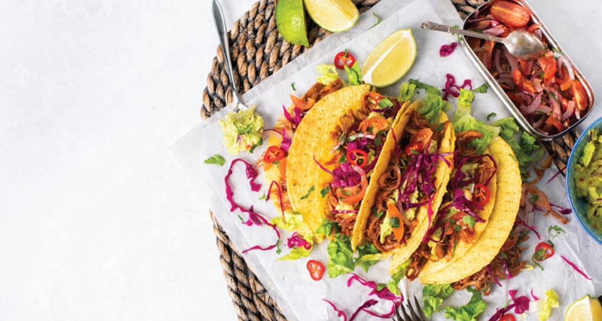 Vegan Pulled BBQ King Oyster Mushroom Tacos