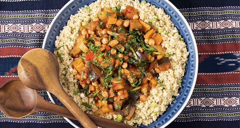 Vegan Sweet Potato, Aubergine & Chickpea Tagine