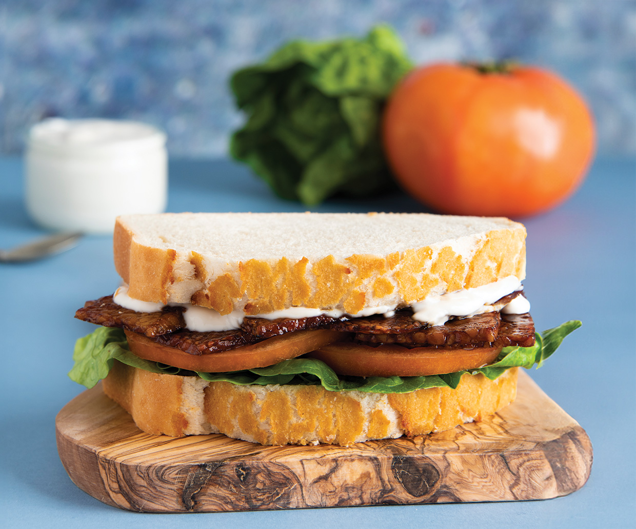 Vegan BLT Sandwich with Tempeh Bacon