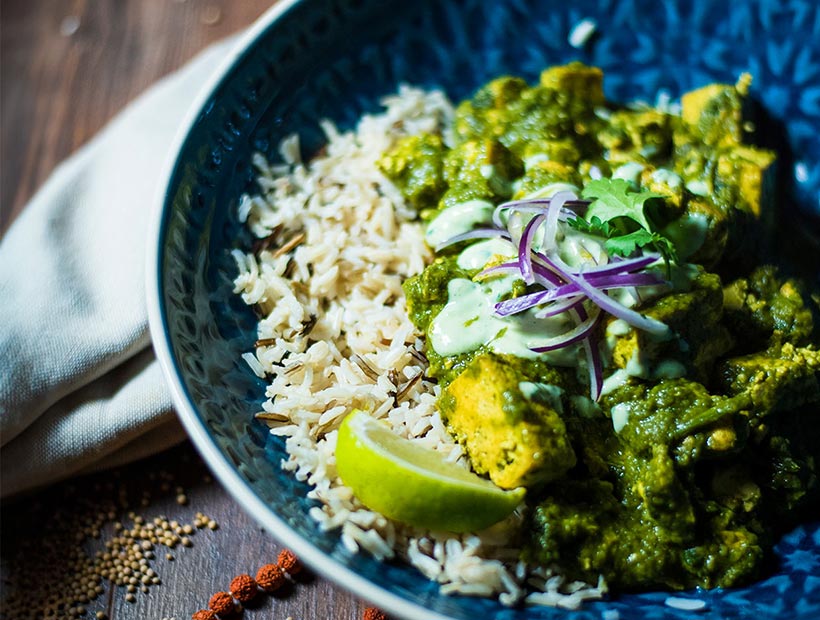 Vegan Tofu Saag Paneer 