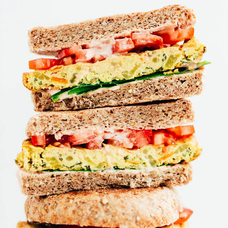 Vegan breakfast ideas - Tofu ‘Egg’ Patty Breakfast Sandwich