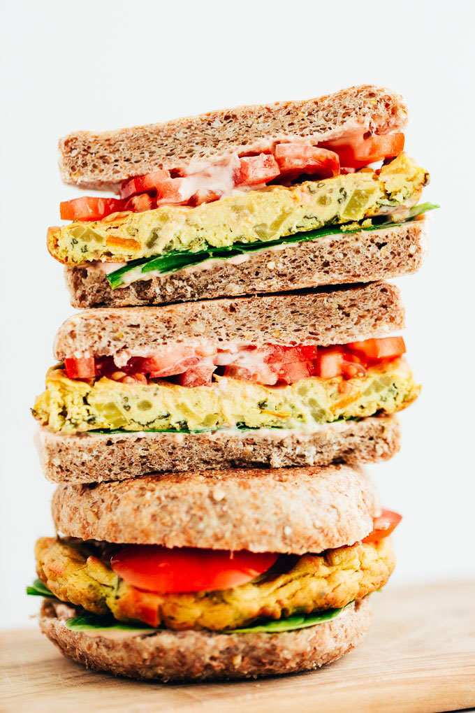 Tofu ‘Egg’ Patty Breakfast Sandwich