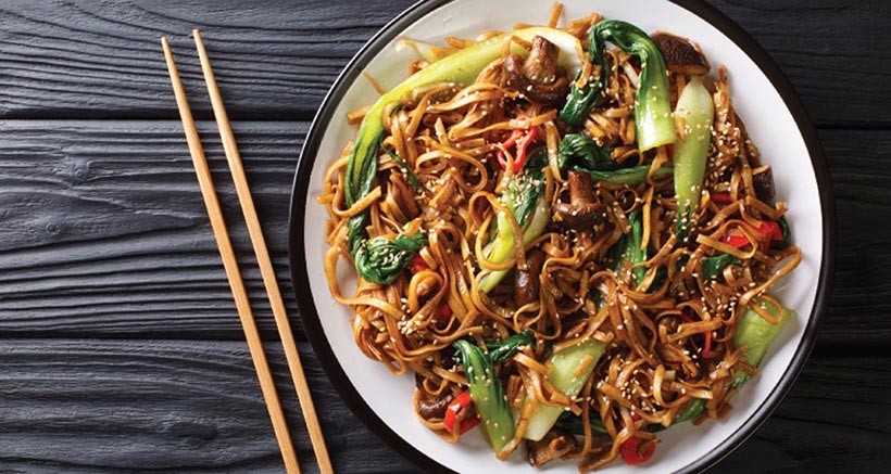 Vegan Udon Noodles with Shiitake & Pak Choi