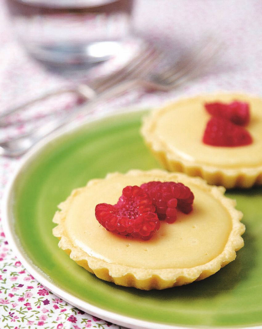 White Chocolate Tarts with Raspberries