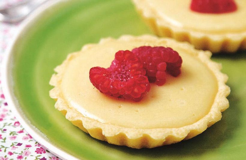 White Chocolate Tarts with Raspberries