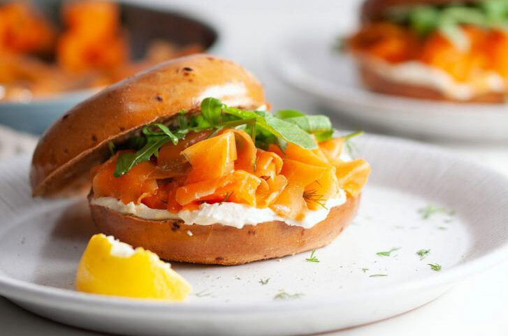 Carrot ‘Salmon’ & Cream Cheese Bagel