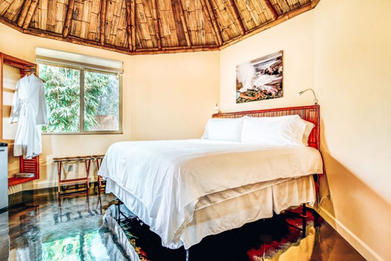 The buildings are made from LEED-certified materials and have been carefully designed to minimise the hotel's impact. Photo © Volcano Eco Retreat