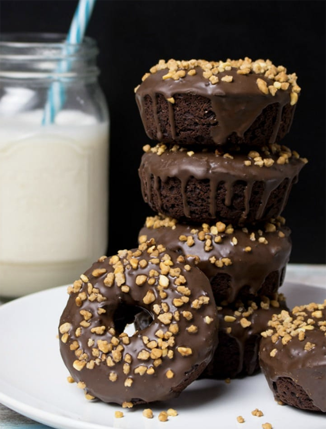 Chocolate Hazelnut Vegan Doughnuts